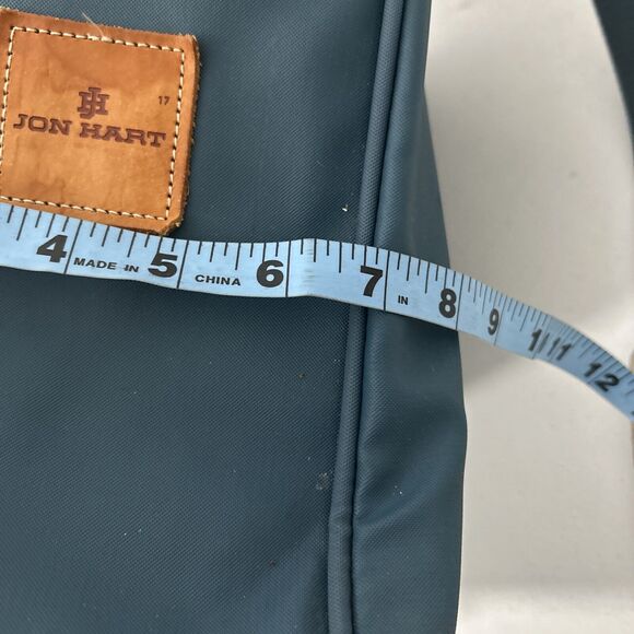 Jon Hart Design Backpack Adults Blue Coated Canvas Leather Trim - Picture 12 of 16